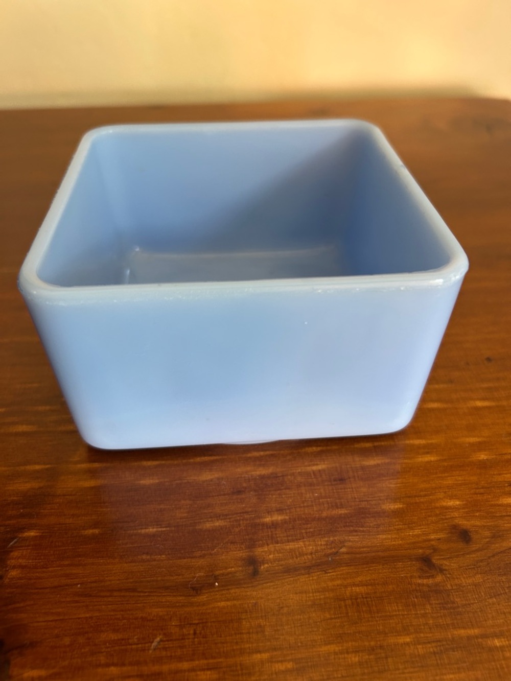 Delphite Blue Refrigerator Dish--no Lid Jeannette Glass 4”x4” c. 1930s